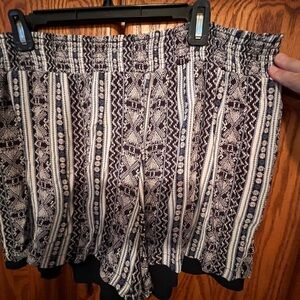Blue and White Patterned Shorts